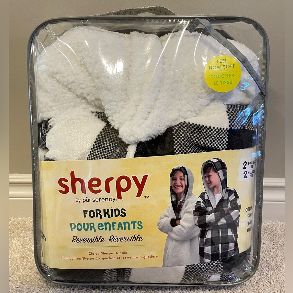 New Sherpy Kids/Youth Full Zip Reversible Sherpa Hoodie NWT